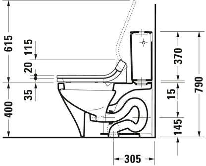 Duravit DuraStyle Two piece toilet for shower toilet seat
