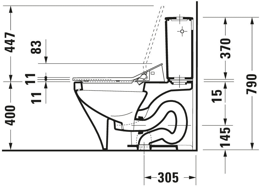 Duravit DuraStyle Two piece toilet for shower toilet seat