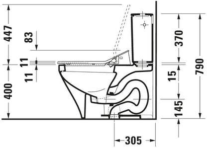 Duravit DuraStyle Two piece toilet for shower toilet seat