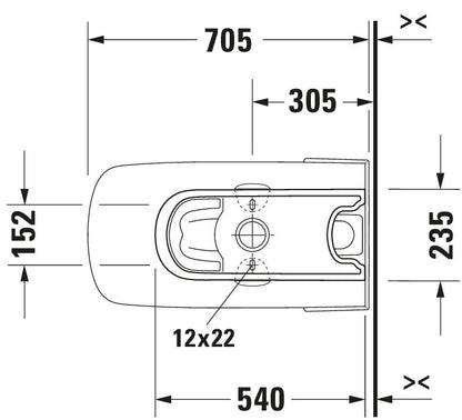 Duravit DuraStyle Two piece toilet for shower toilet seat