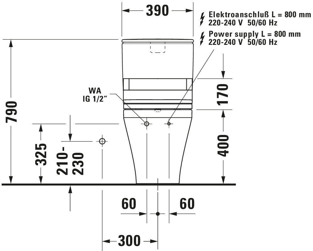 Duravit DuraStyle Two piece toilet for shower toilet seat
