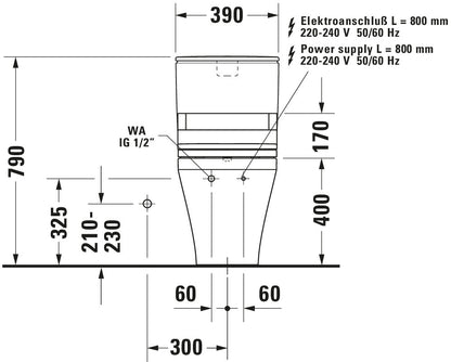 Duravit DuraStyle Two piece toilet for shower toilet seat