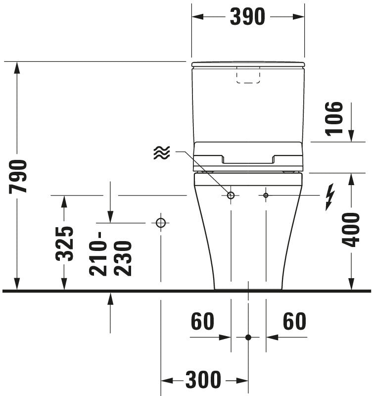 Duravit DuraStyle Two piece toilet for shower toilet seat