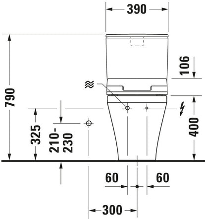 Duravit DuraStyle Two piece toilet for shower toilet seat