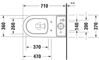 Duravit ME by Starck Two-piece toilet Bowl Only