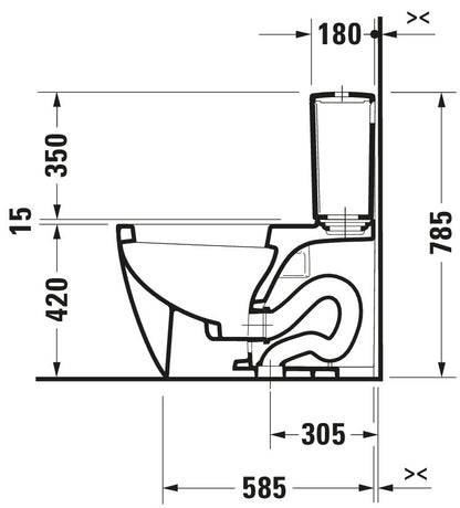 Duravit ME by Starck Two-piece toilet Bowl Only