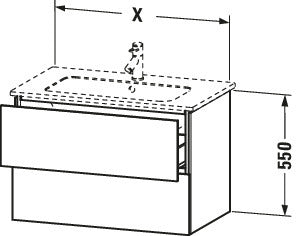 Duravit L-Cube Vanity unit wall-mounted
