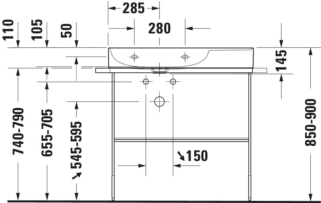 Duravit DuraSquare Metal console