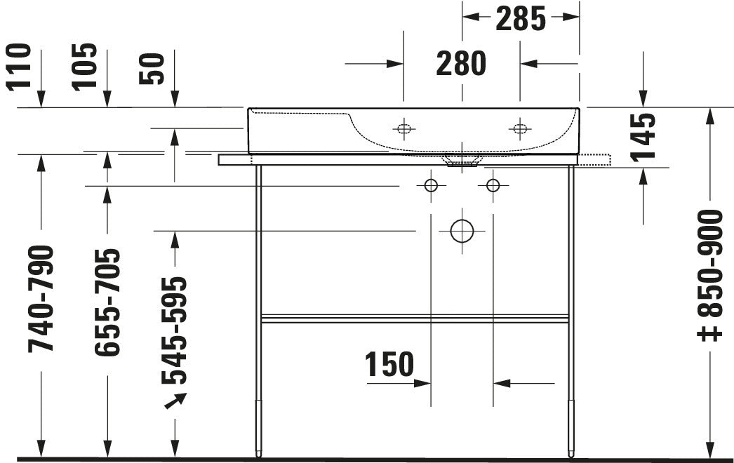 Duravit DuraSquare Metal console