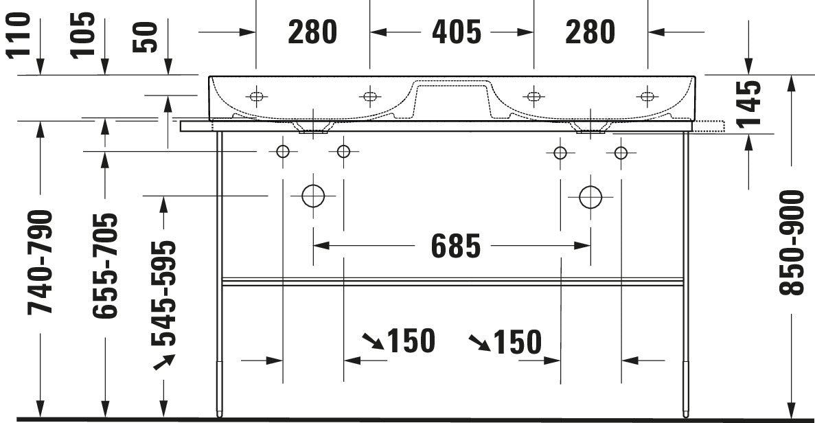 Duravit DuraSquare Metal console