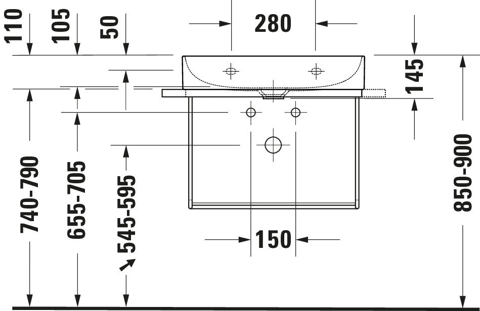 Duravit DuraSquare Washbasin Compact