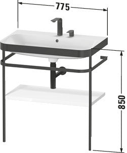 Duravit Happy D.2 c-bonded set with metal console
