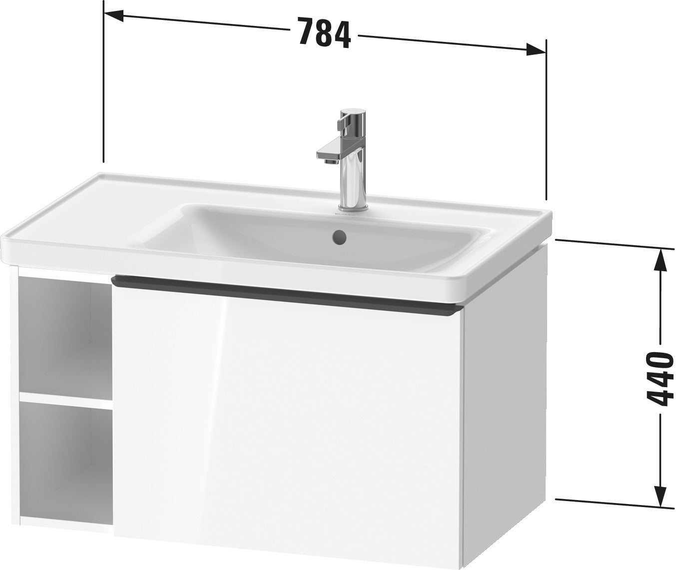 Duravit D-Neo Vanity unit wall-mounted