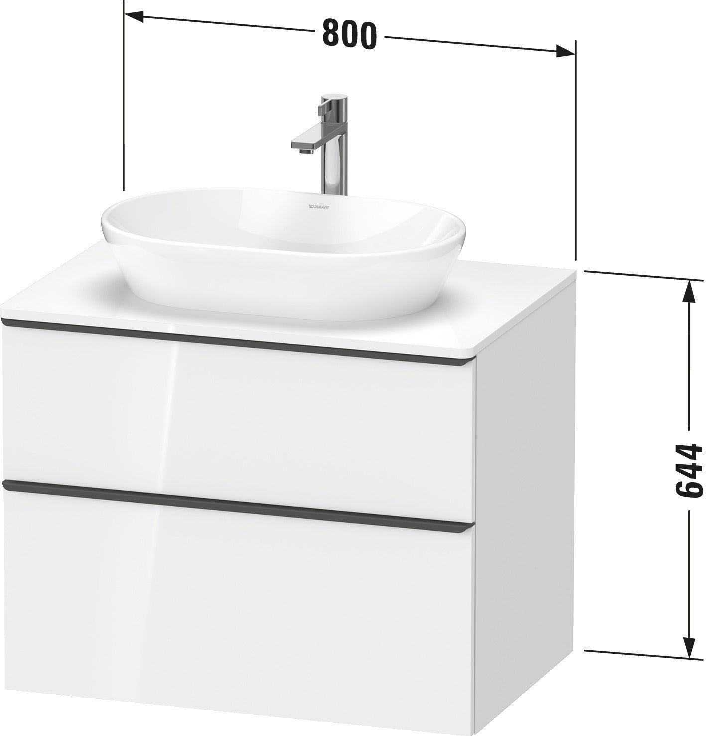 Duravit D-Neo Console vanity unit wall-mounted