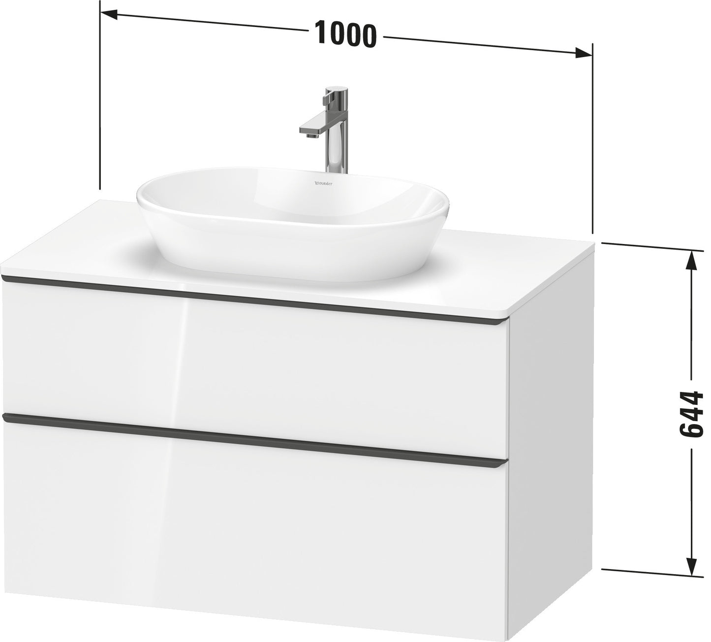 Duravit D-Neo Console vanity unit wall-mounted