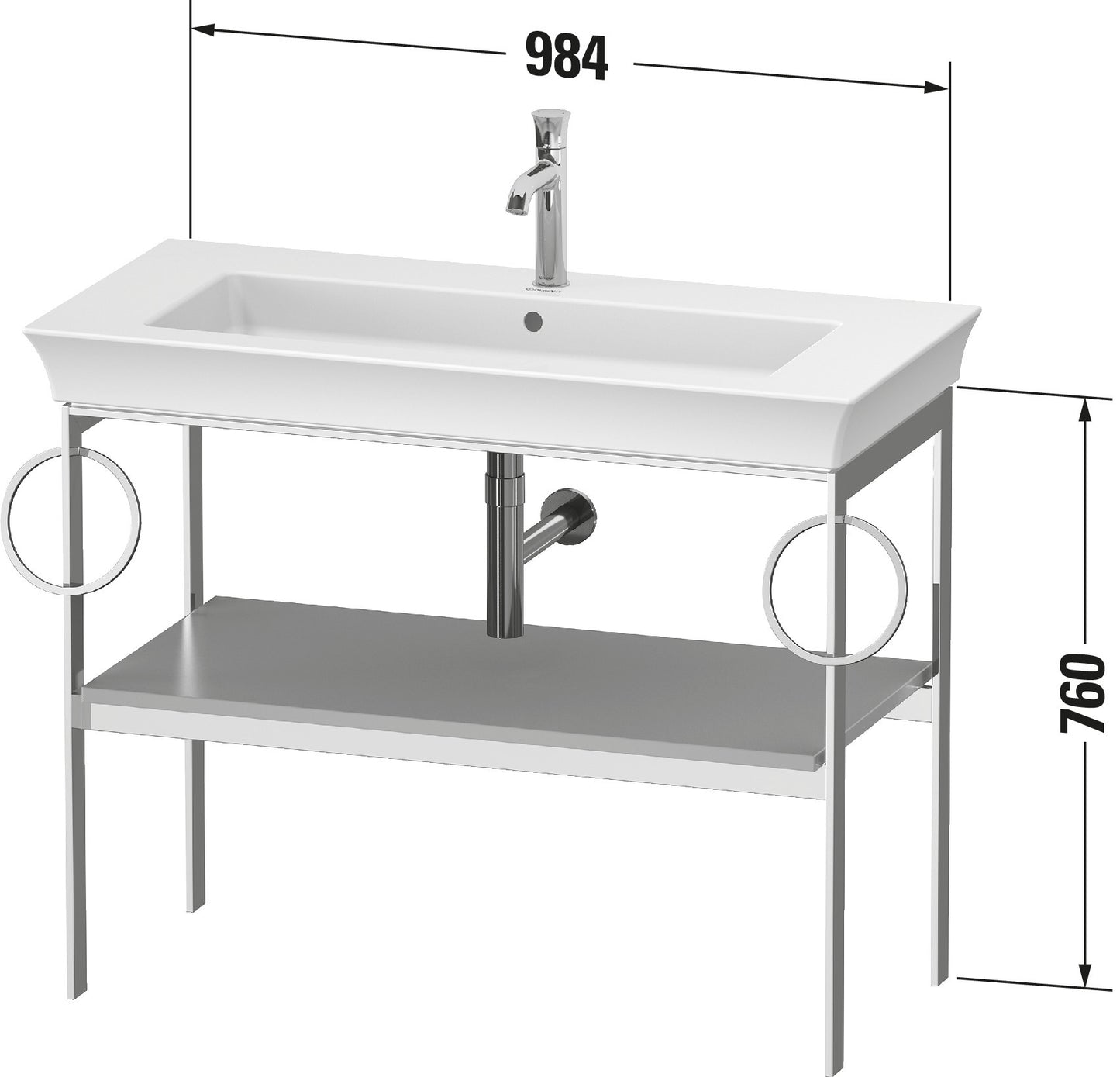 Duravit White Tulip Metal console