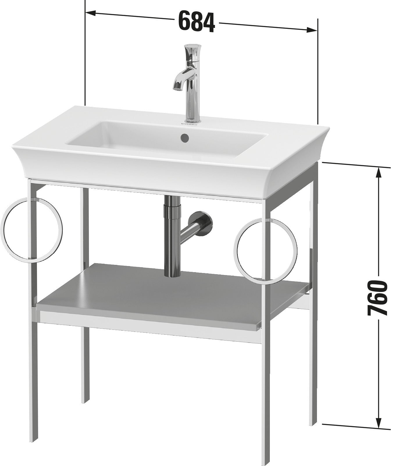 Duravit White Tulip Metal console