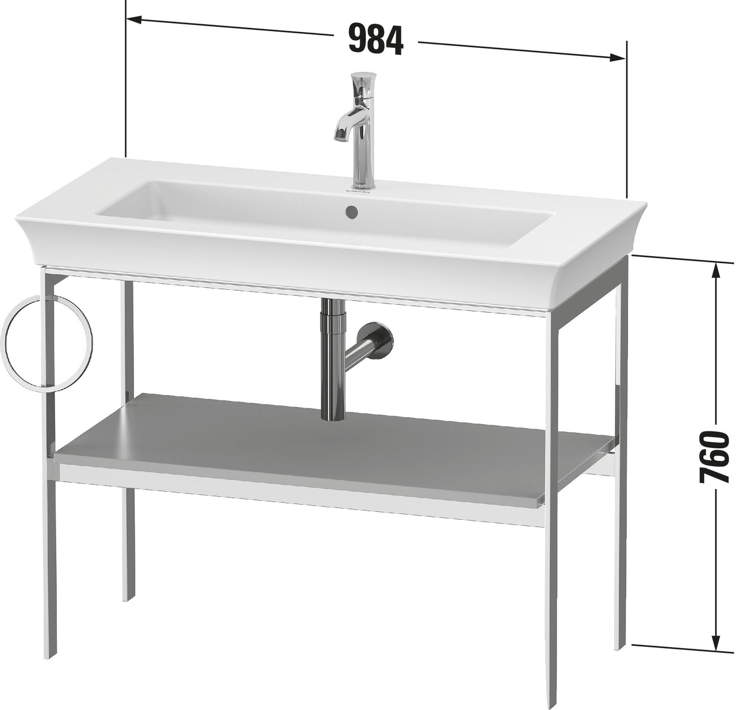 Duravit White Tulip Metal console