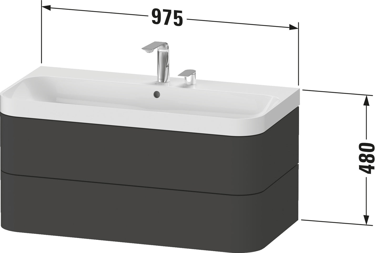 Duravit Happy D.2 c-shaped set wall-mounted