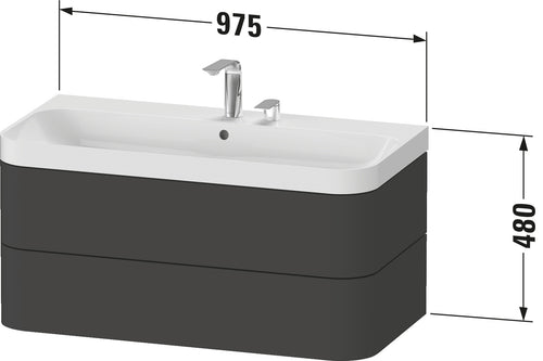 Duravit Happy D.2 c-shaped set wall-mounted