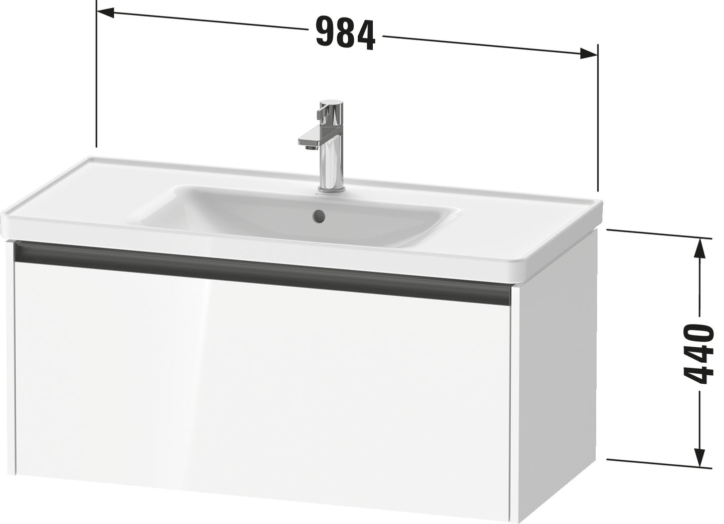 Duravit Ketho.2 Vanity unit wall-mounted