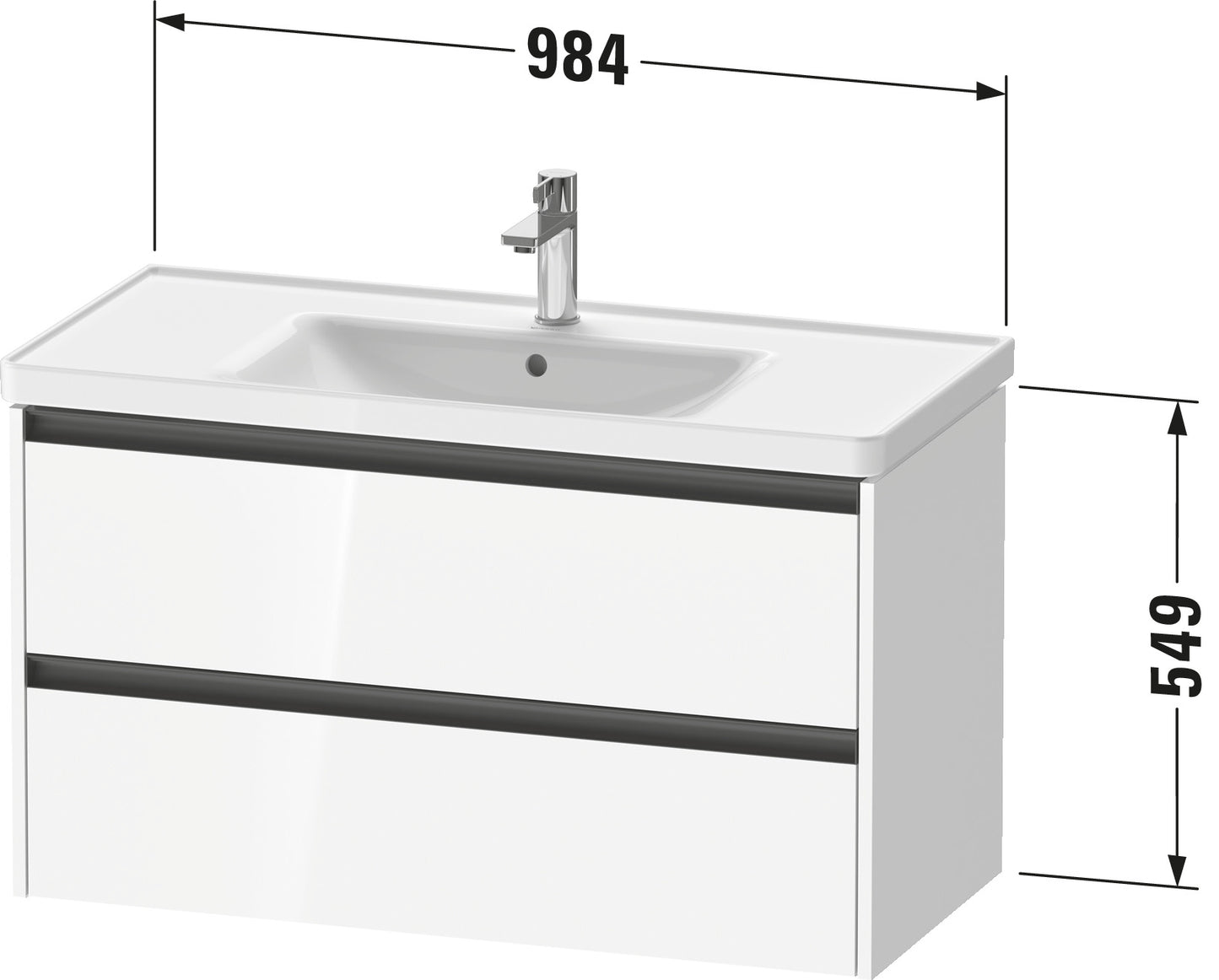 Duravit Ketho.2 Vanity unit wall-mounted