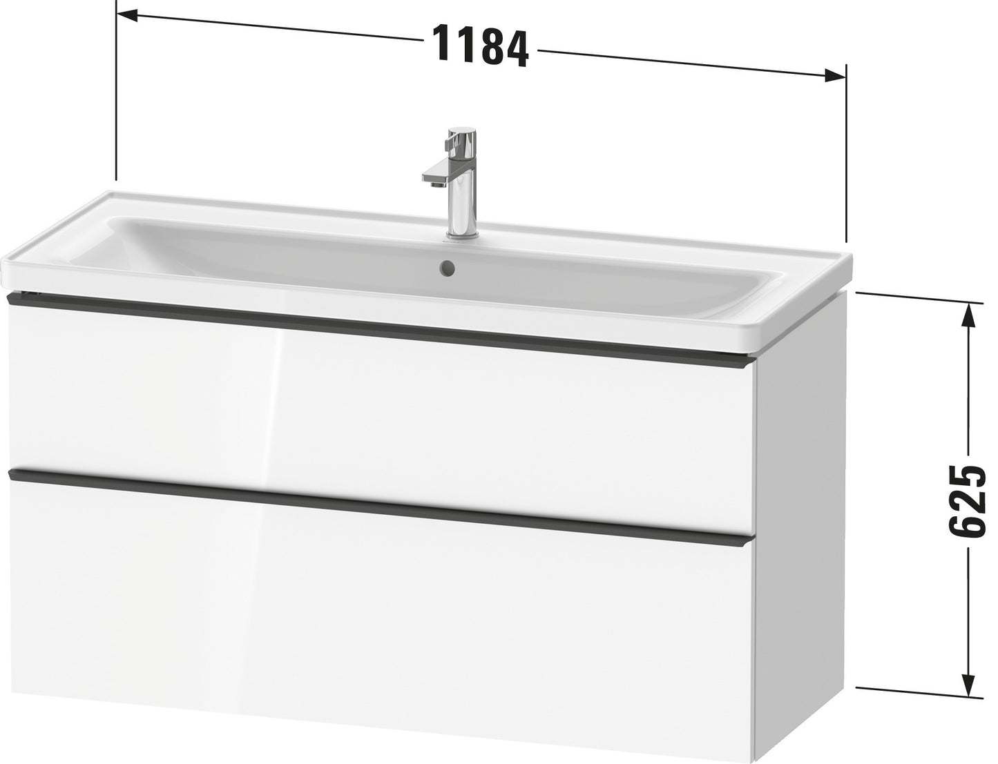 Duravit D-Neo Vanity unit wall-mounted