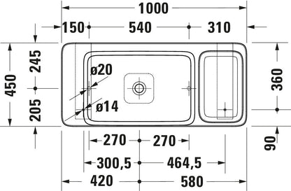 Duravit Qatego Washbowl with console and console support