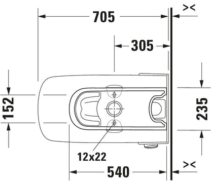 Duravit DuraStyle Two-piece toilet bowl only