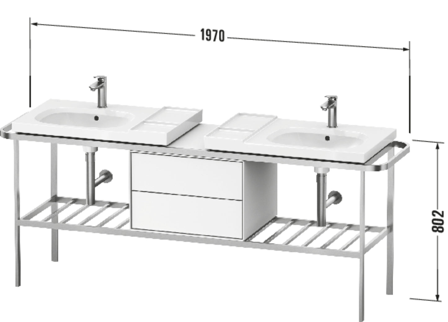 Duravit Aurena Metal console and drawer