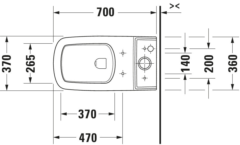 Duravit DuraStyle Two-piece toilet bowl only