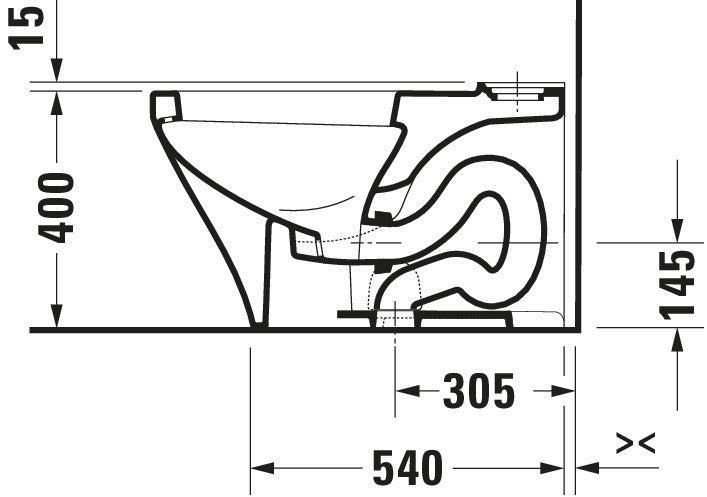Duravit DuraStyle Two-piece toilet bowl only