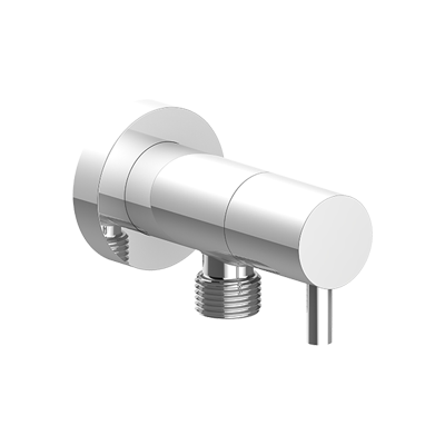 Vogt Round Brass Elbow Connector with Shut-Off CC