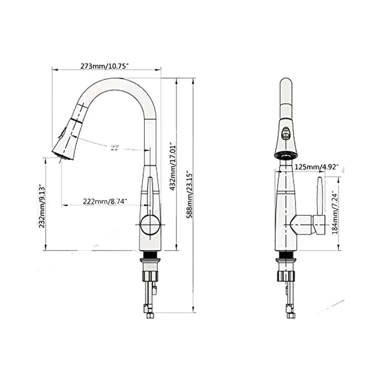 DAVISON Pull-down Dual Spray Kitchen Faucet - F23113