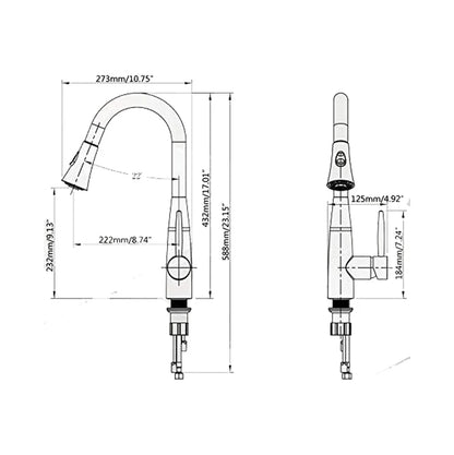 DAVISON Pull-down Dual Spray Kitchen Faucet - F23113