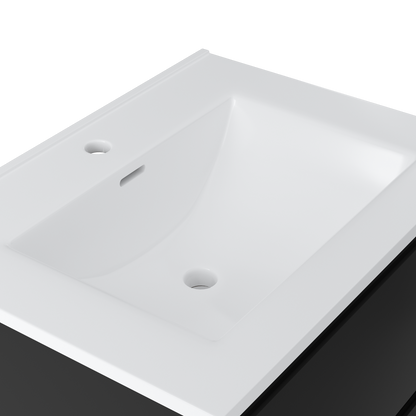 Contac Fieldstone – FIBV2418 – 24″ Wall-Hung Vanity with Top in Black