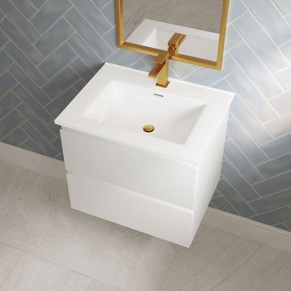 Contac Fieldstone – FIWV2418 – 24″ Wall-Hung Vanity with Top in White