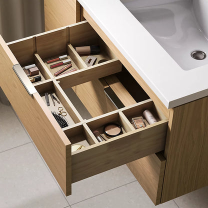 Kohler 24" wall-hung bathroom vanity cabinet with sink and quartz top