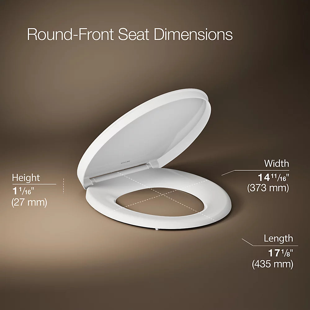 Kohler ReadyLatch® Quiet-Close™ round-front toilet seat