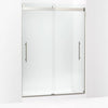 Kohler Frameless sliding shower door, 81-5/8" H x 56-5/8 - 59-5/8" W, with 3/8"-thick Crystal Clear glass