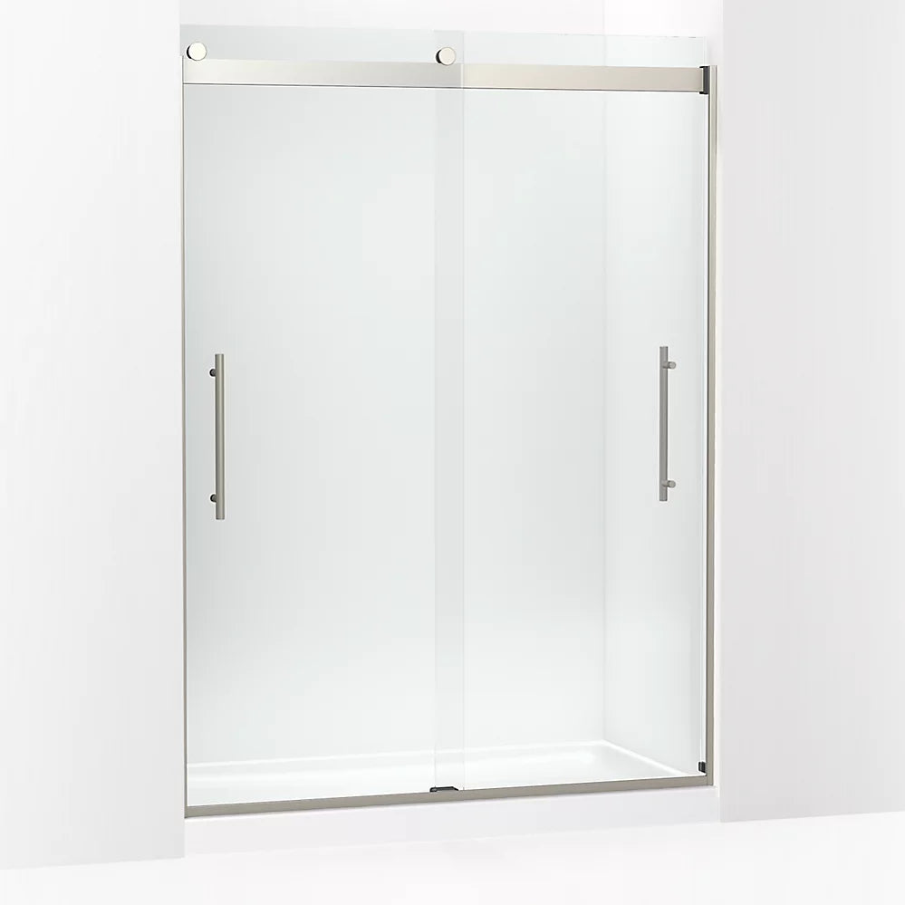 Kohler Frameless sliding shower door, 81-5/8" H x 56-5/8 - 59-5/8" W, with 3/8"-thick Crystal Clear glass