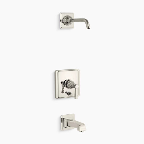 Kohler Rite-Temp® bath and shower trim kit with push-button diverter and lever handle, without showerhead