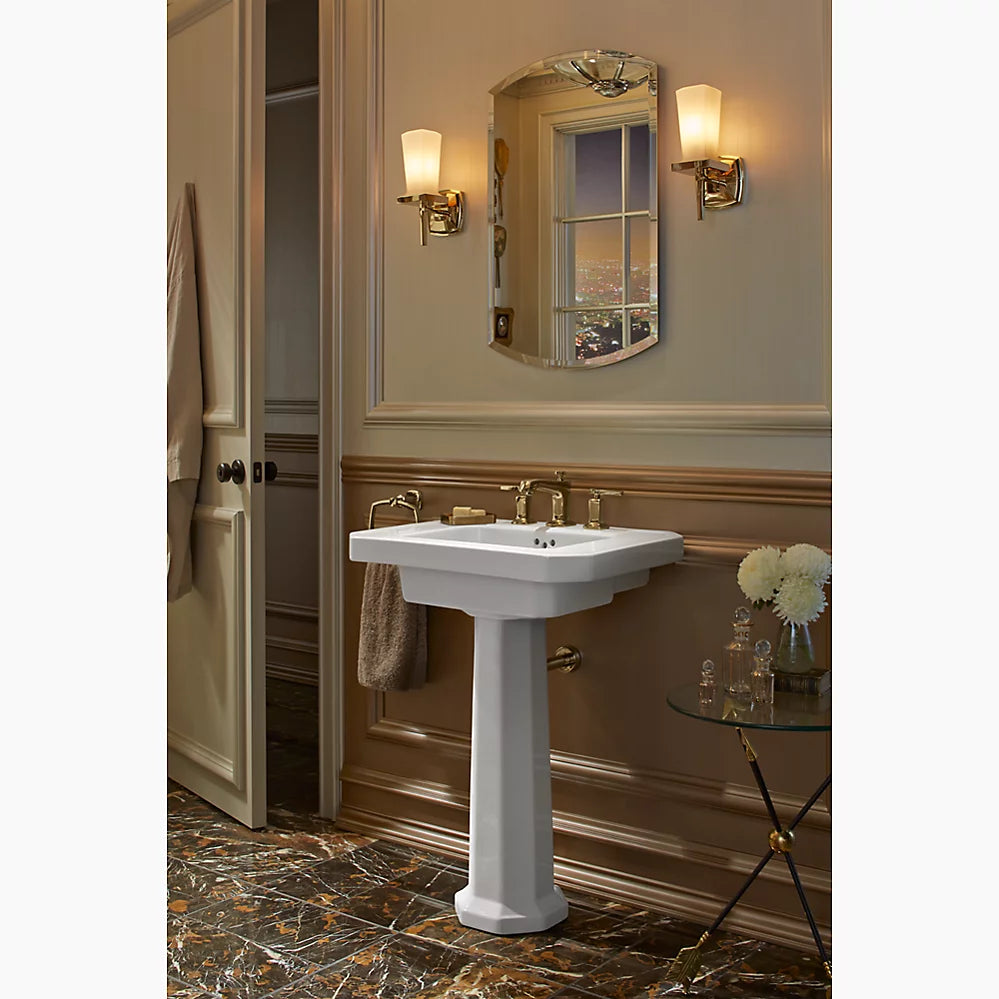 Kohler 20" W x 31" H aluminum single-door medicine cabinet, beveled edges