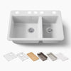 Kohler Riverby® 33" undermount double-bowl workstation kitchen sink