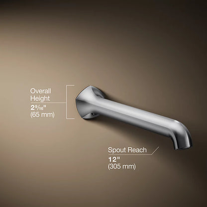 Kohler Wall-mount bath spout with Straight design, 12"