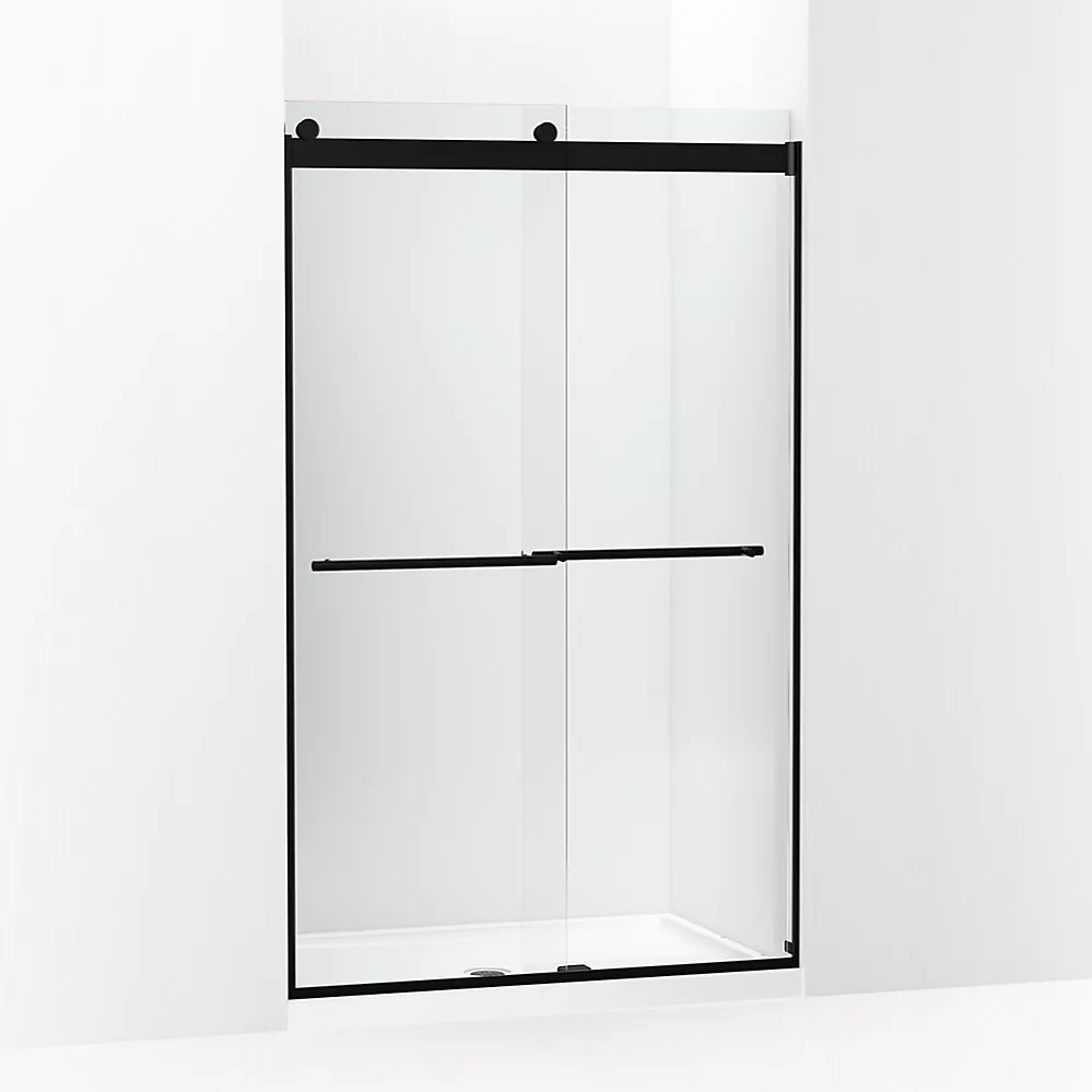 Kohler Frameless sliding shower door, 77-9/16" H x 44-5/8 - 47-5/8" W, with 5/16"-thick Crystal Clear glass