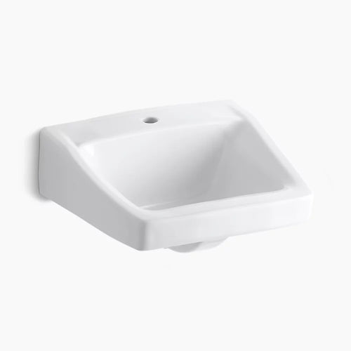 Kohler 19-1/4" x 17-1/4" wall-mount/concealed arm carrier bathroom sink with single faucet hole