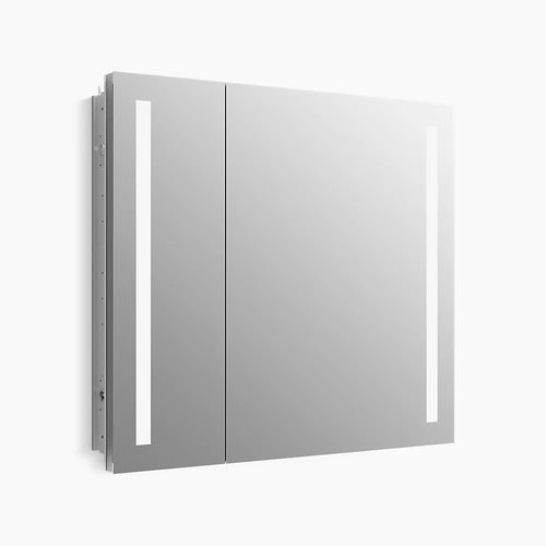Kohler 34" x 30" two-door lighted medicine cabinet, left-hinged