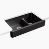 Kohler Smart Divide® 35-1/2" undermount double-bowl farmhouse kitchen sink with short apron