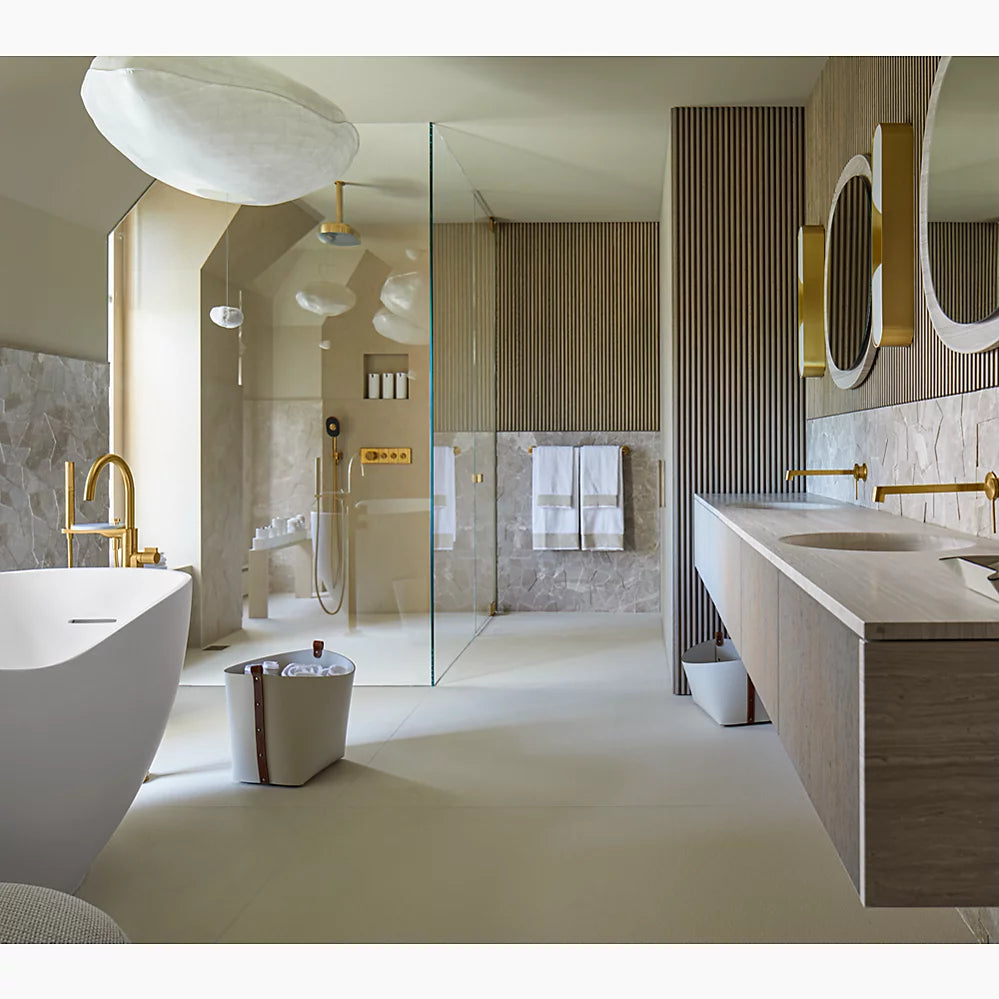 Kohler Floor-mount bath filler trim with lever handles and handshower